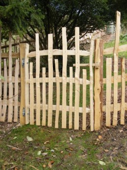 6 foot high paling gate and fence around garden