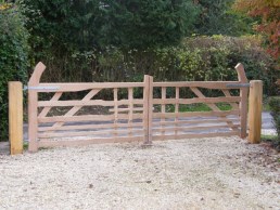 Oak entrance gates seen from back