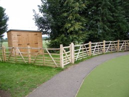 Gate hurdles around nature area at primary school