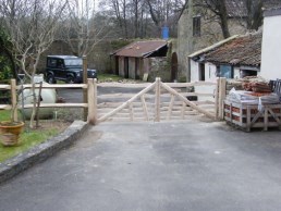Lighter weight sweet chestnut Minorcan style entrance gates