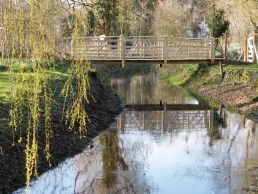 Oak and chestnut bridge for taking pigs over river
