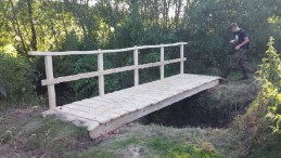 Flat oak and chestnut footbridge