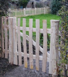 Chestnut paling garden gate