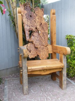 Reclaimed oak garden throne