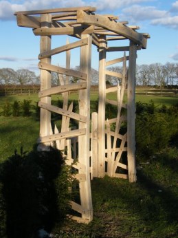 Flat topped arch with paling gate